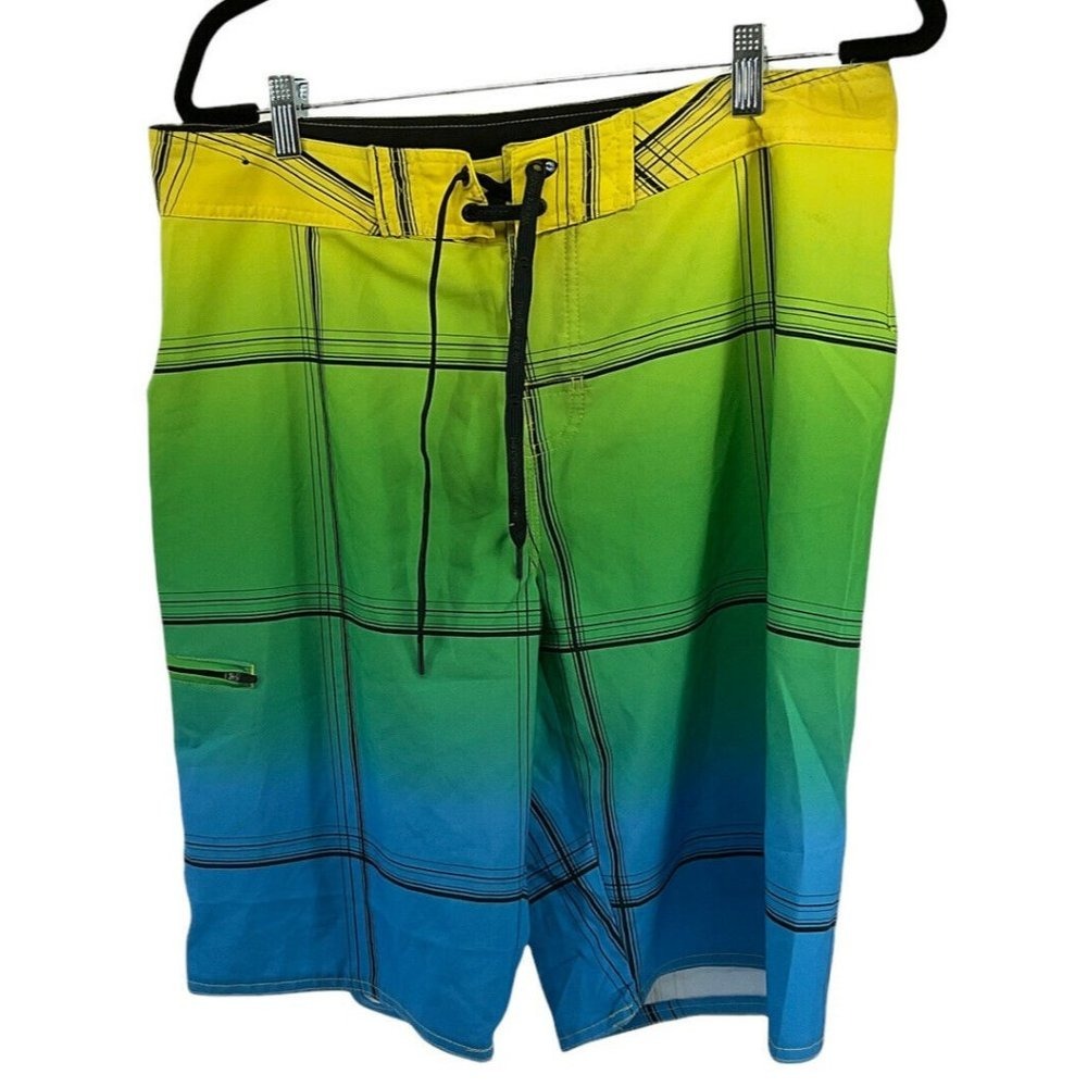 Hang Ten Mens Multi Color Board Shorts Swim Size 34